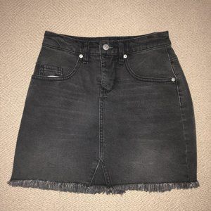 Black Jean Mini Skirt